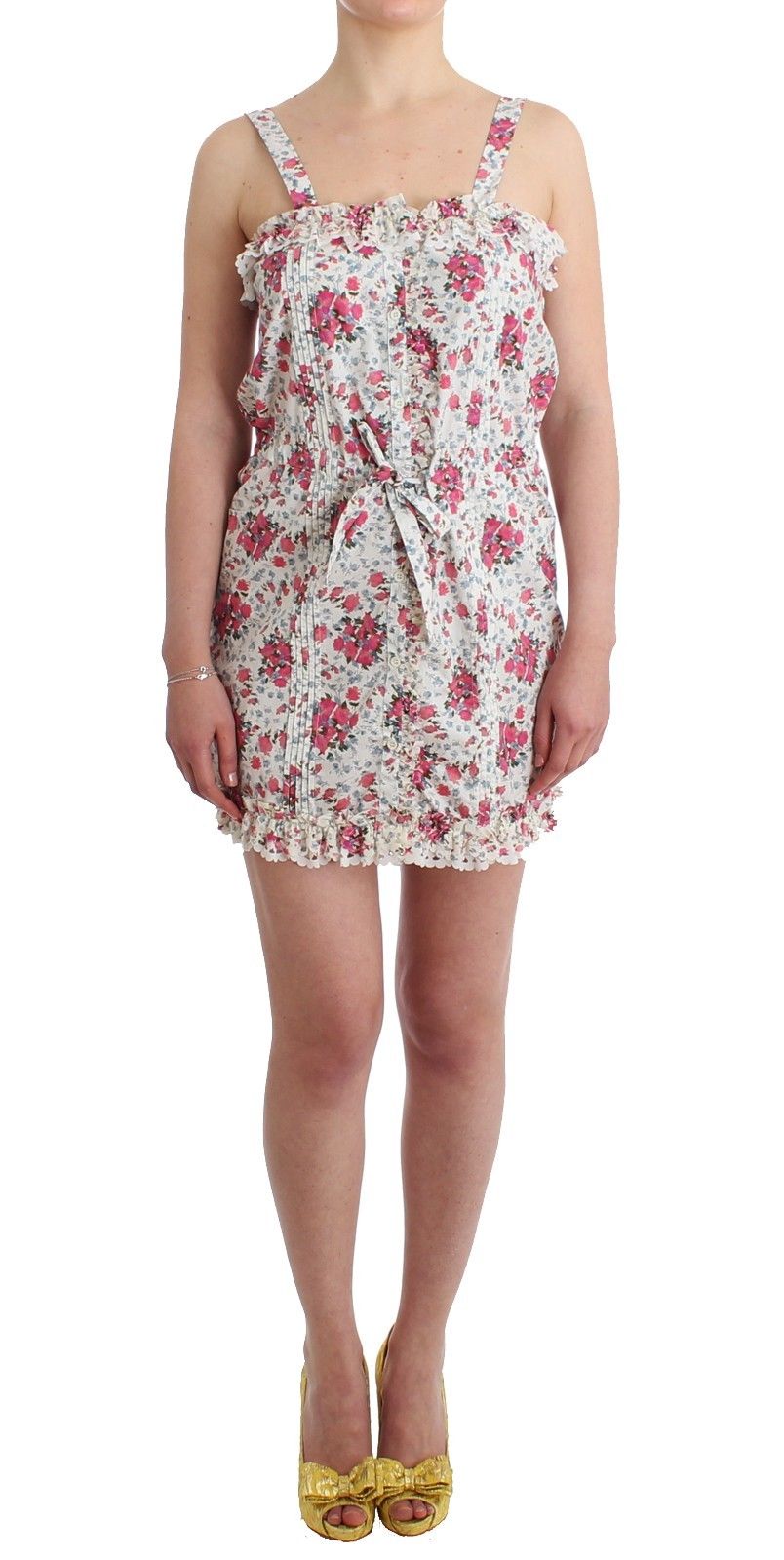 Ermanno Scervino - Beachwear Pink Floral Beach Mini Dress Short
