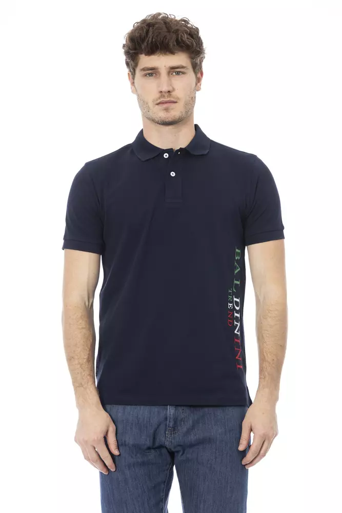 Baldinini Trend - Blue Cotton Men Polo Shirt