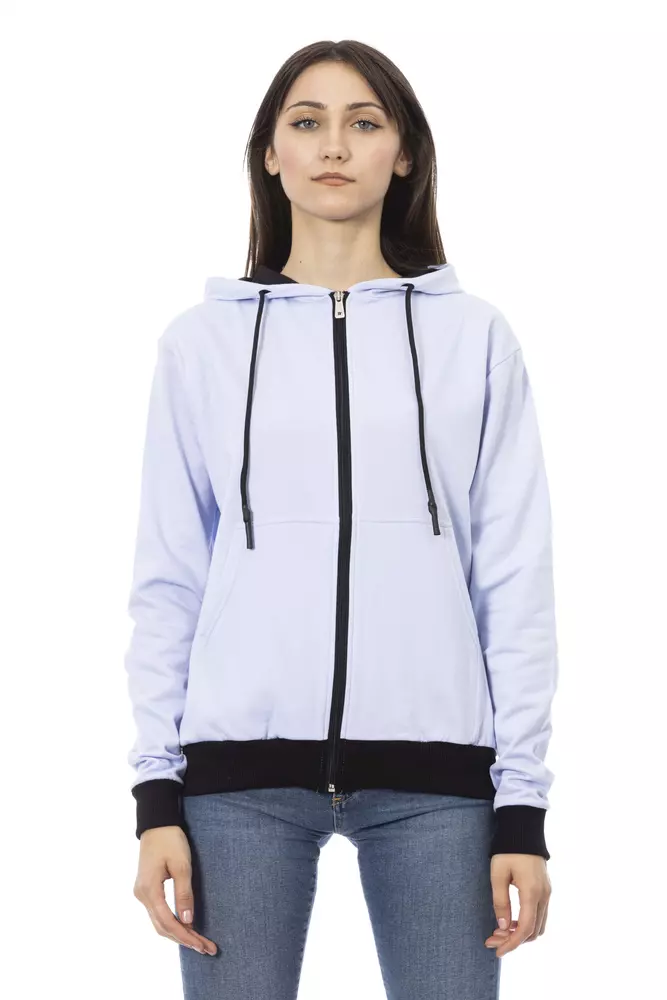 Baldinini Trend - Purple Cotton Women Sweater with Adjustable Hood