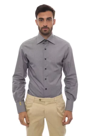 Black Cotton Men Shirt