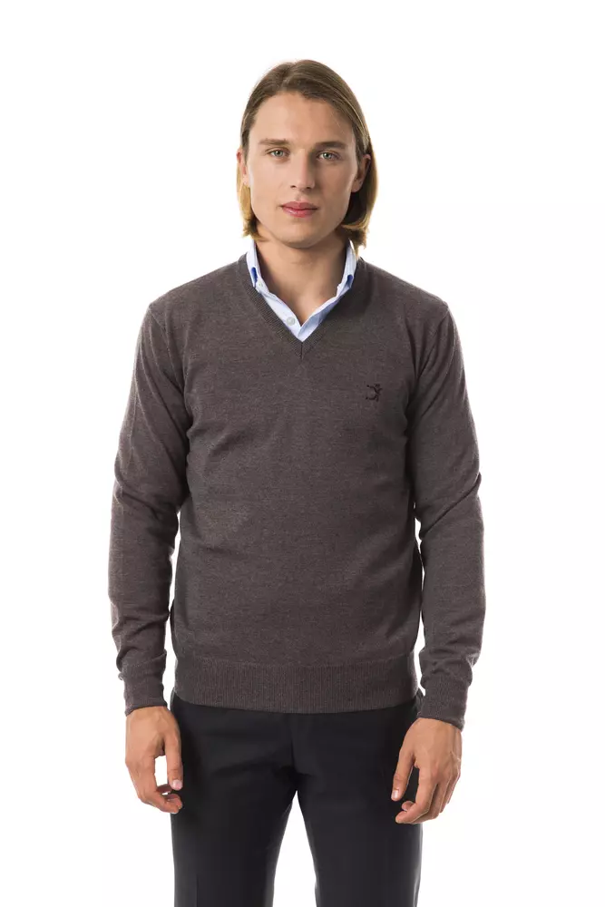 Uominitaliani - Gray Merino Wool Men Sweater