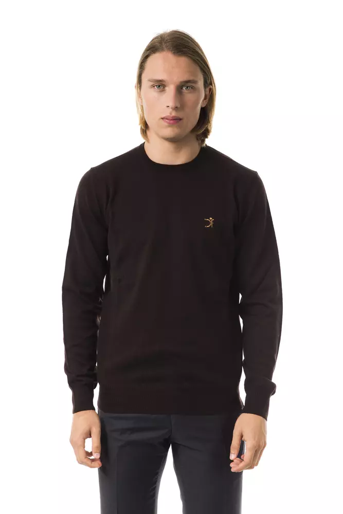 Uominitaliani - Brown Merino Wool Men Sweater