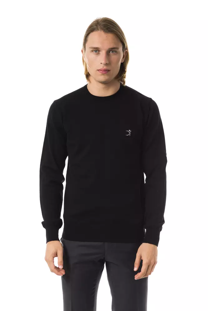 Uominitaliani - Black Merino Wool Men Sweater
