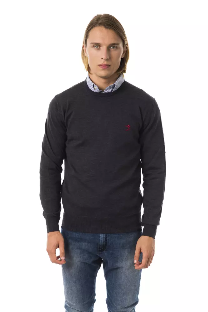 Uominitaliani - Gray Merino Wool Men Sweater