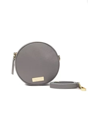 Gray Leather Women Crossbody