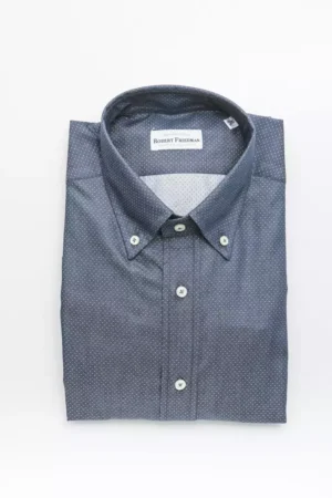 Blue Cotton Men Shirt