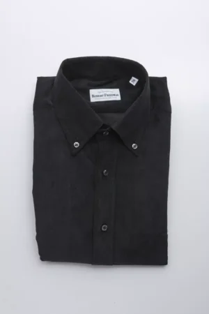 Black Cotton Men Shirt