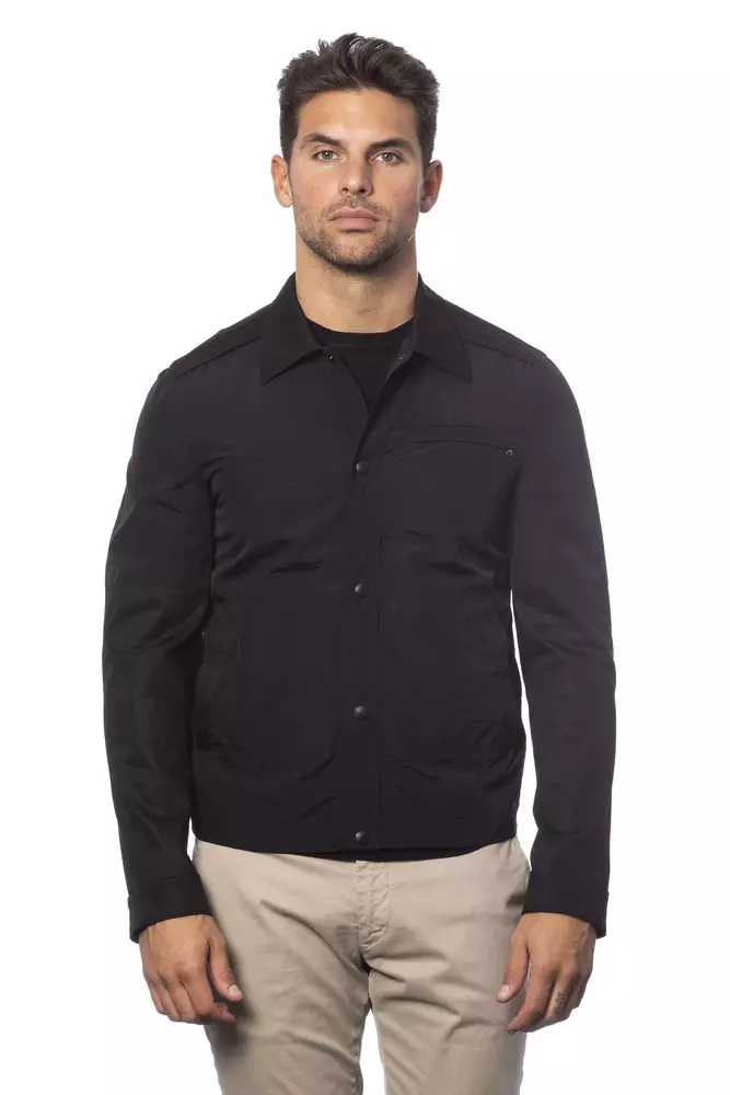 Verri - Black Cotton Men Bomber Jacket