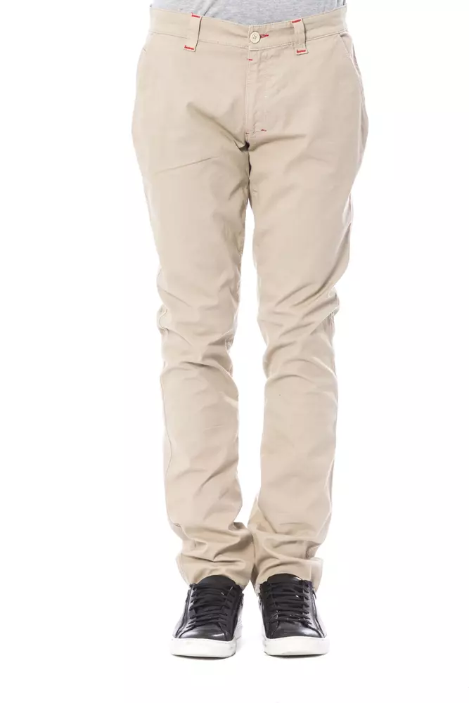 Verri - Beige Cotton Men Chino Pant
