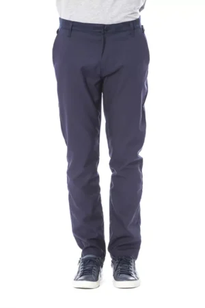 Blue Polyester Men Pant