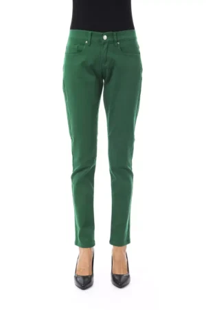 Green Cotton Women Pants