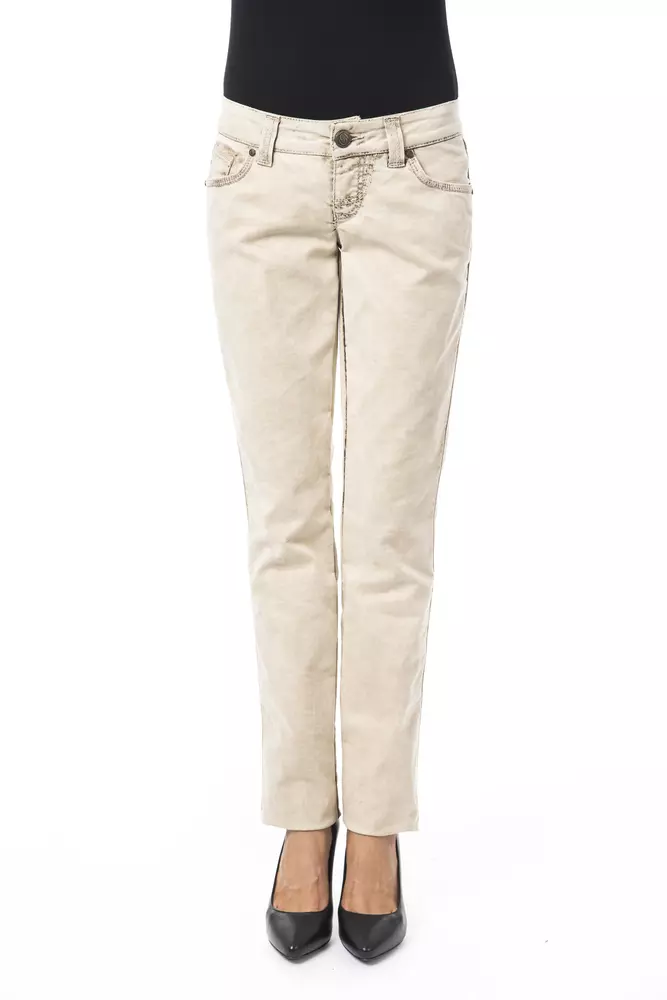 BYBLOS - Beige Cotton Women Jean