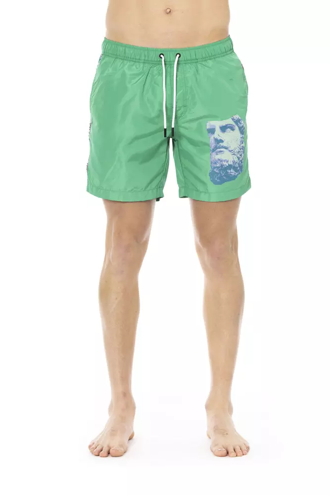Bikkembergs - Green Polyester Men Swim Short