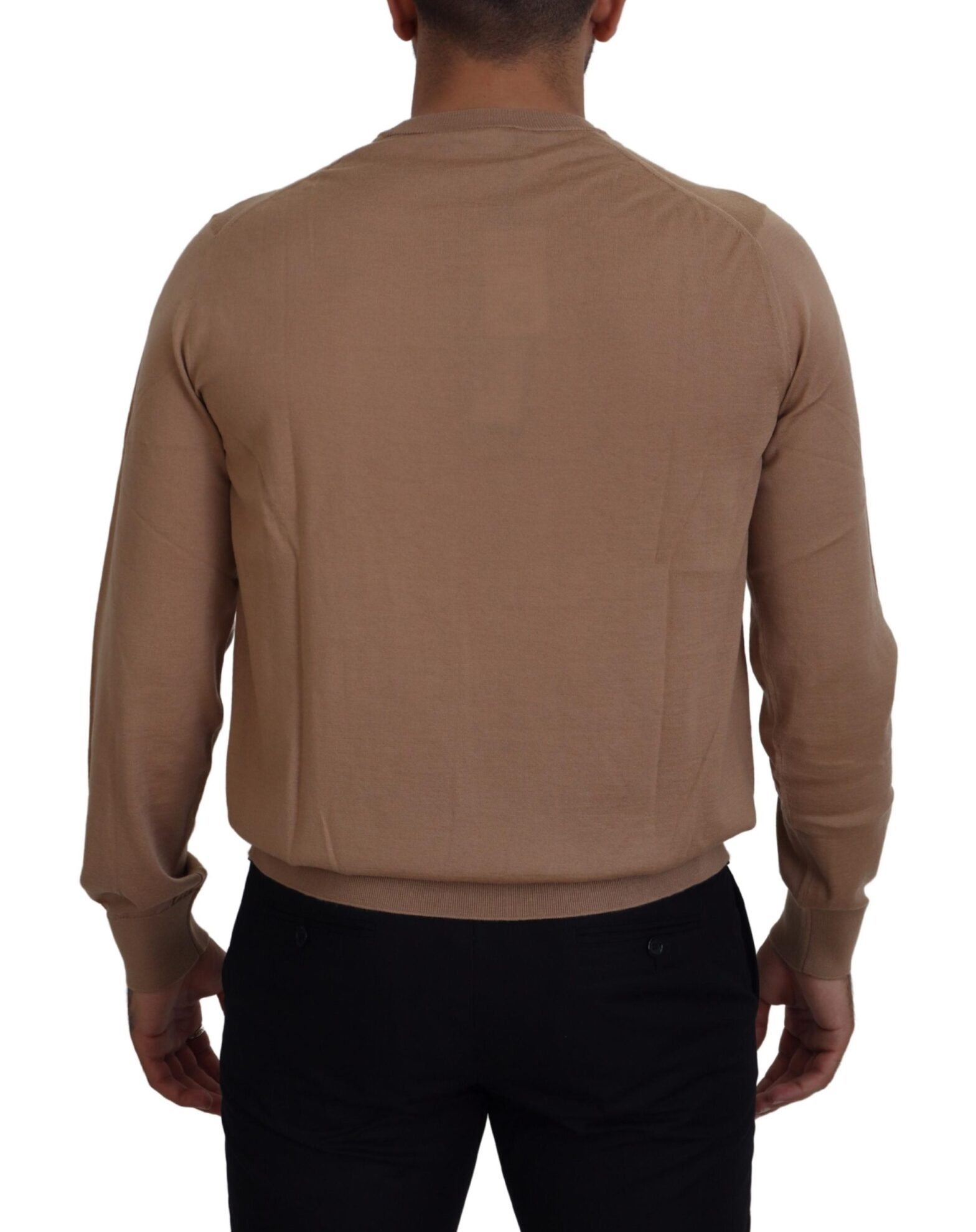Dolce & Gabbana - Beige Cashmere Crown Logo Pullover Sweater