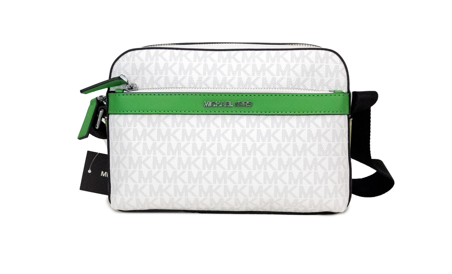 Michael Kors - Cooper Small Bright White Palm Signature PVC Utility Crossbody Bag