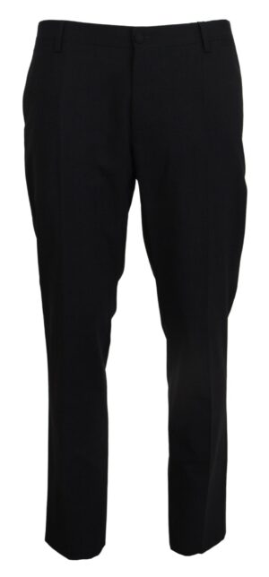 Gray Wool Stretch Dress Formal Slim Fit Pant
