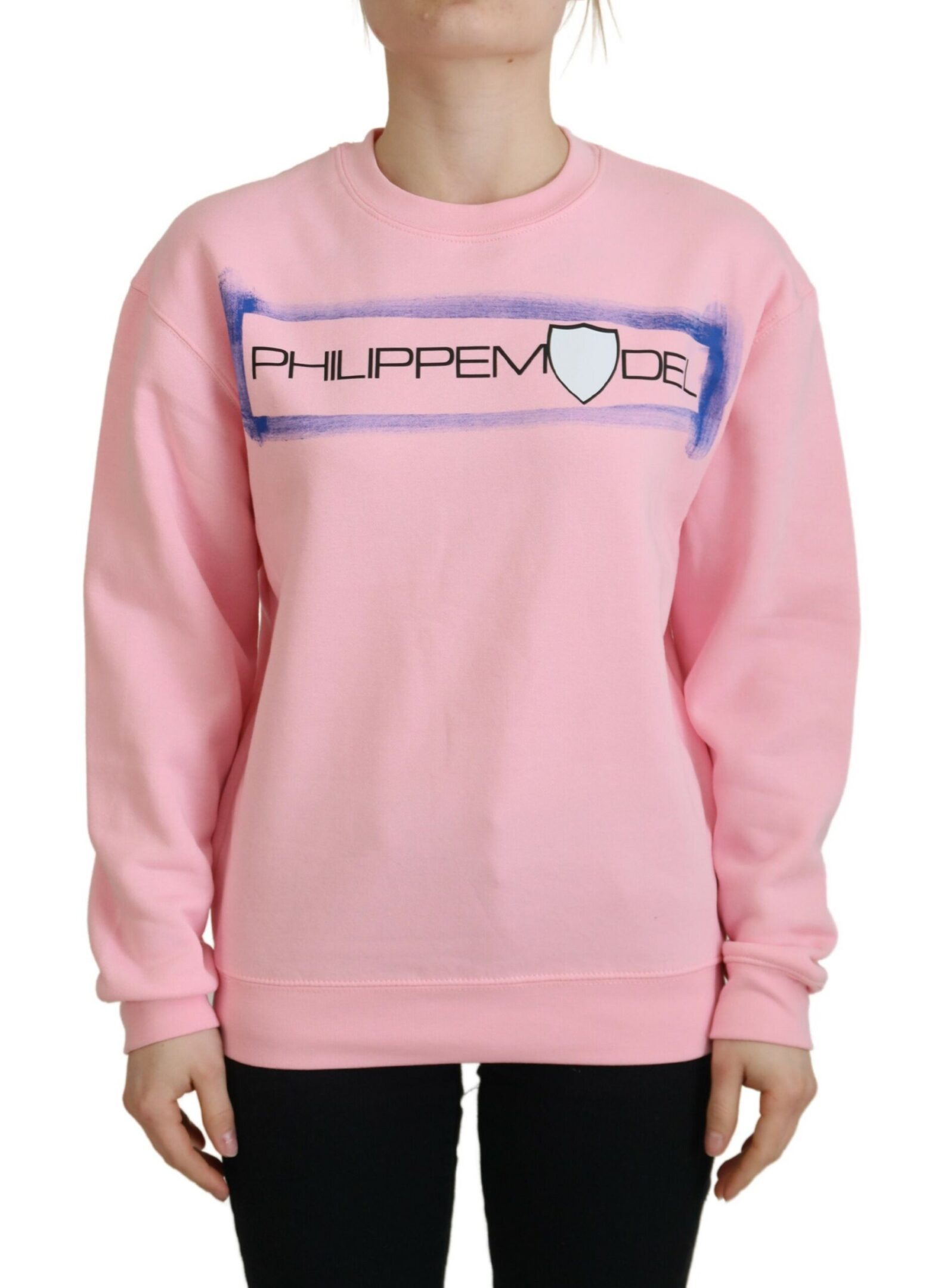 Philippe Model - Pink Printed Long Sleeves Pullover Sweater