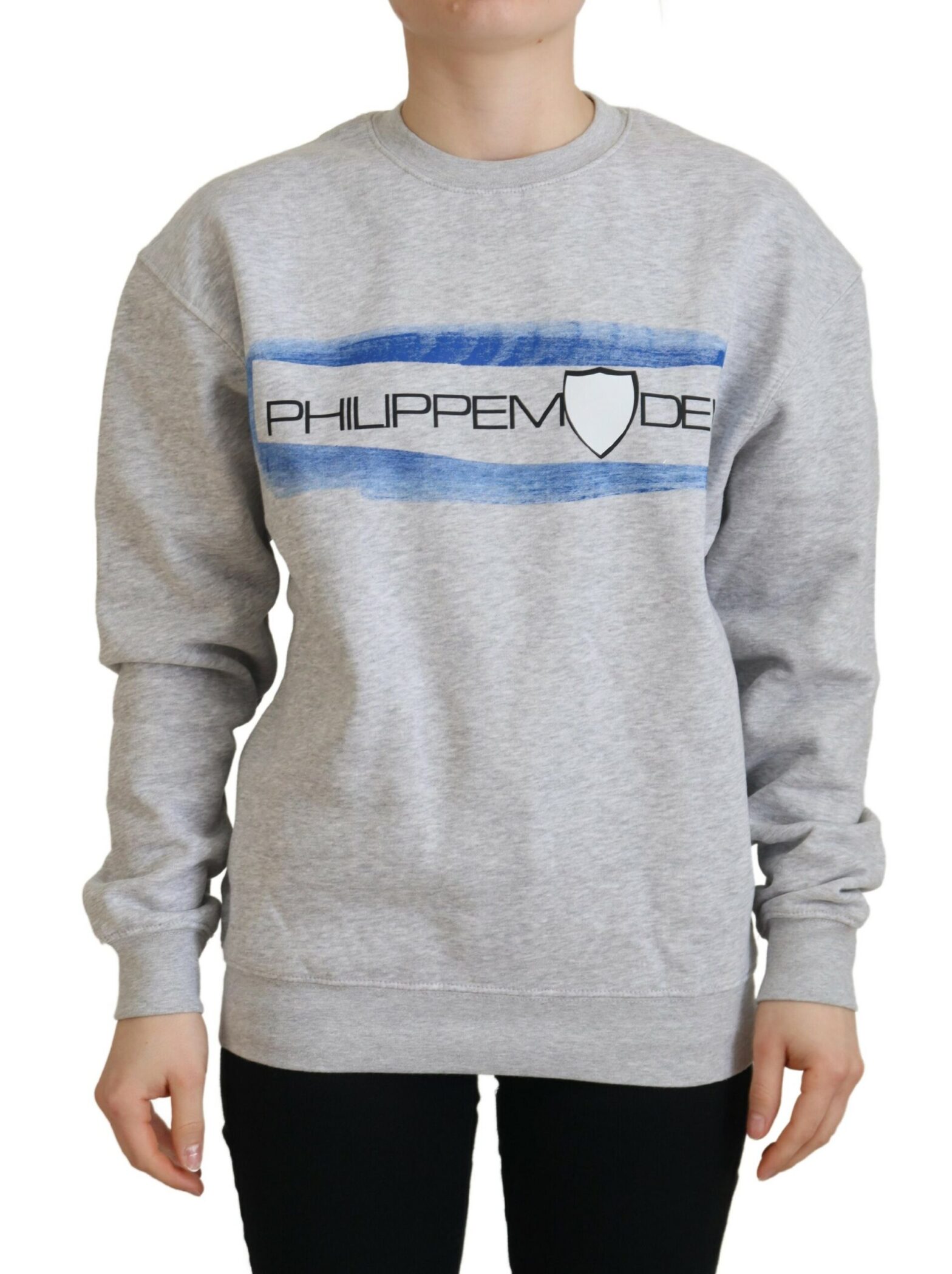 Philippe Model - Gray Printed Long Sleeves Pullover Sweater