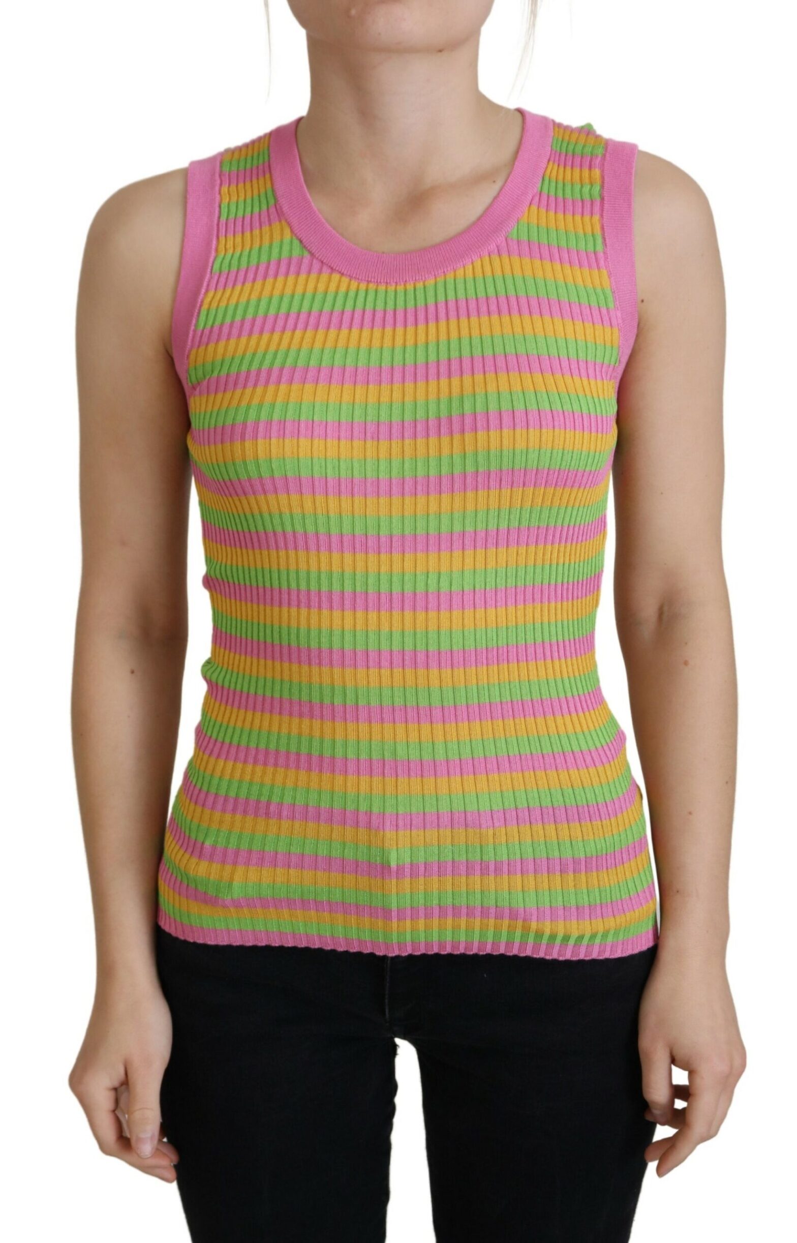 Dolce & Gabbana - Multicolor Silk Vest Pullover Tank Top