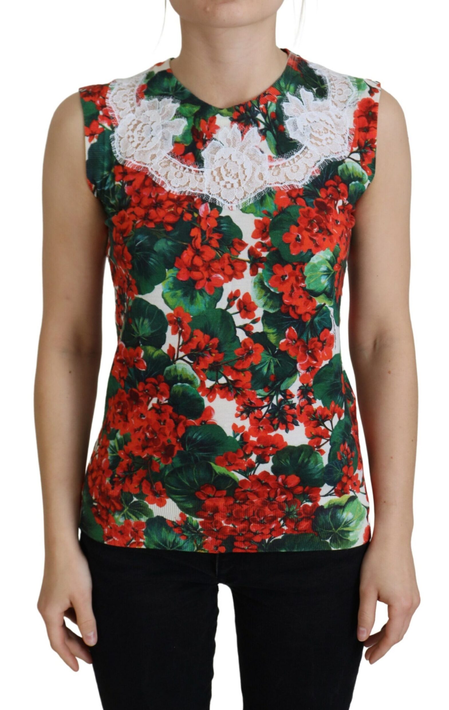 Dolce & Gabbana - White Floral Wool Lace Vest Tank Top