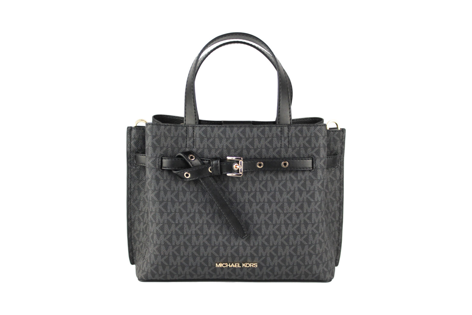 Michael Kors - Emilia Small Black Signature PVC Satchel Crossbody Handbag Purse