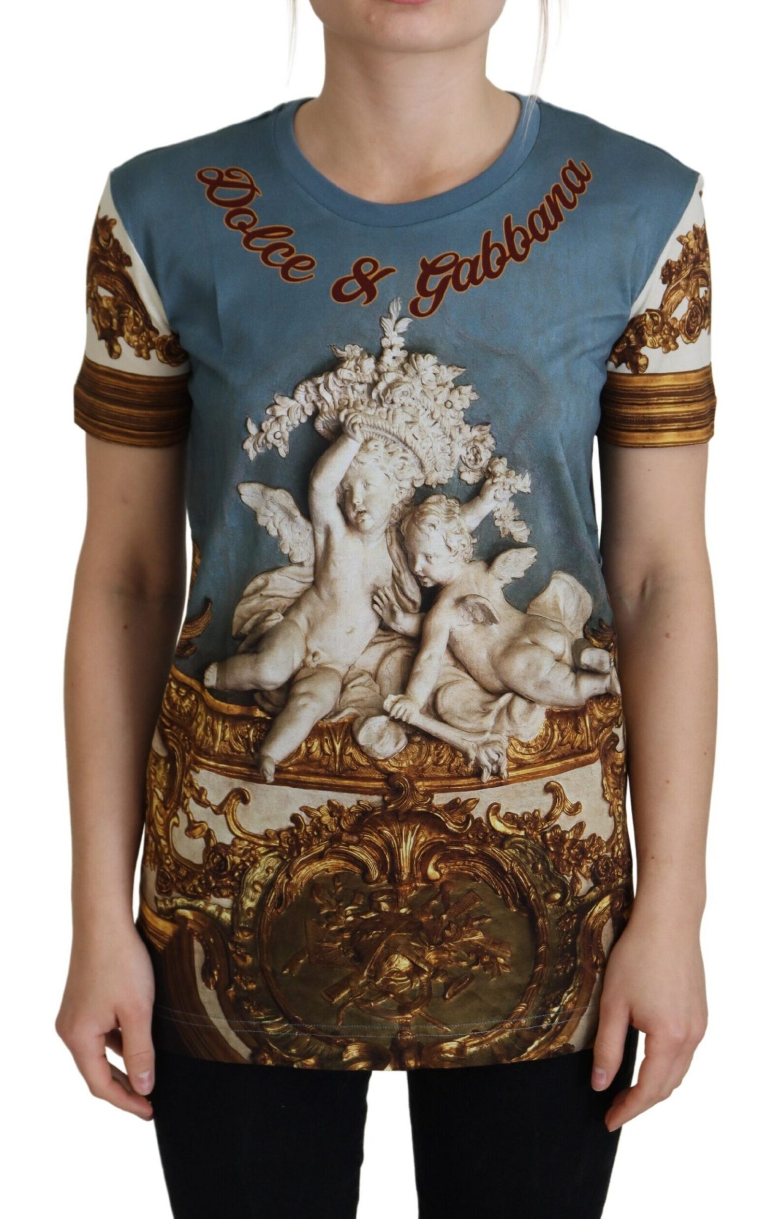 Dolce & Gabbana - Multicolor DG Logo Angel Printed Shirt Top