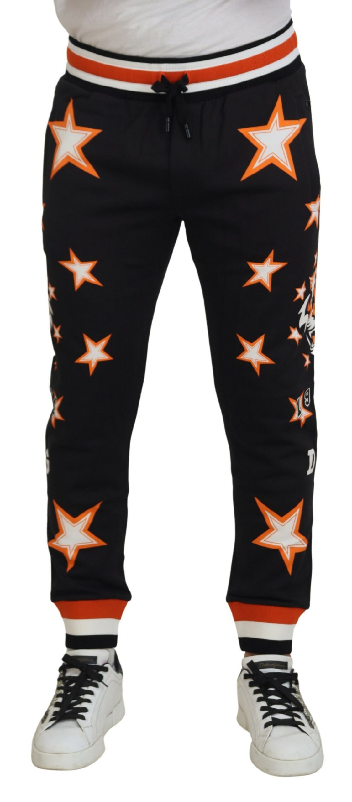 Dolce & Gabbana - Black Orange Star Trousers Sport Pants