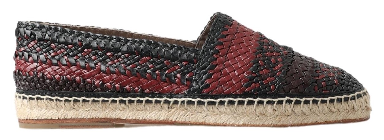 Dolce & Gabbana - Black Bordeaux Buffalo Leather Espadrille Shoes