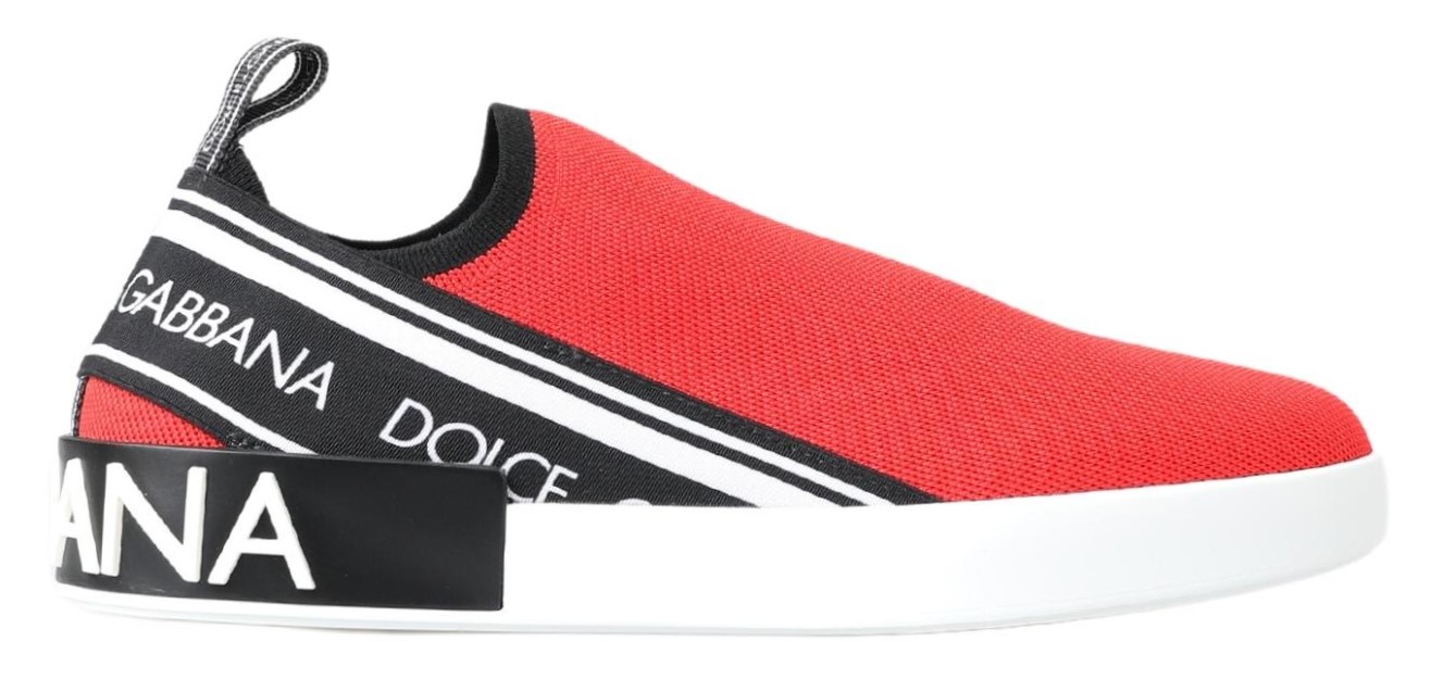 Dolce & Gabbana - Red White Flat Sneakers Loafers Shoes