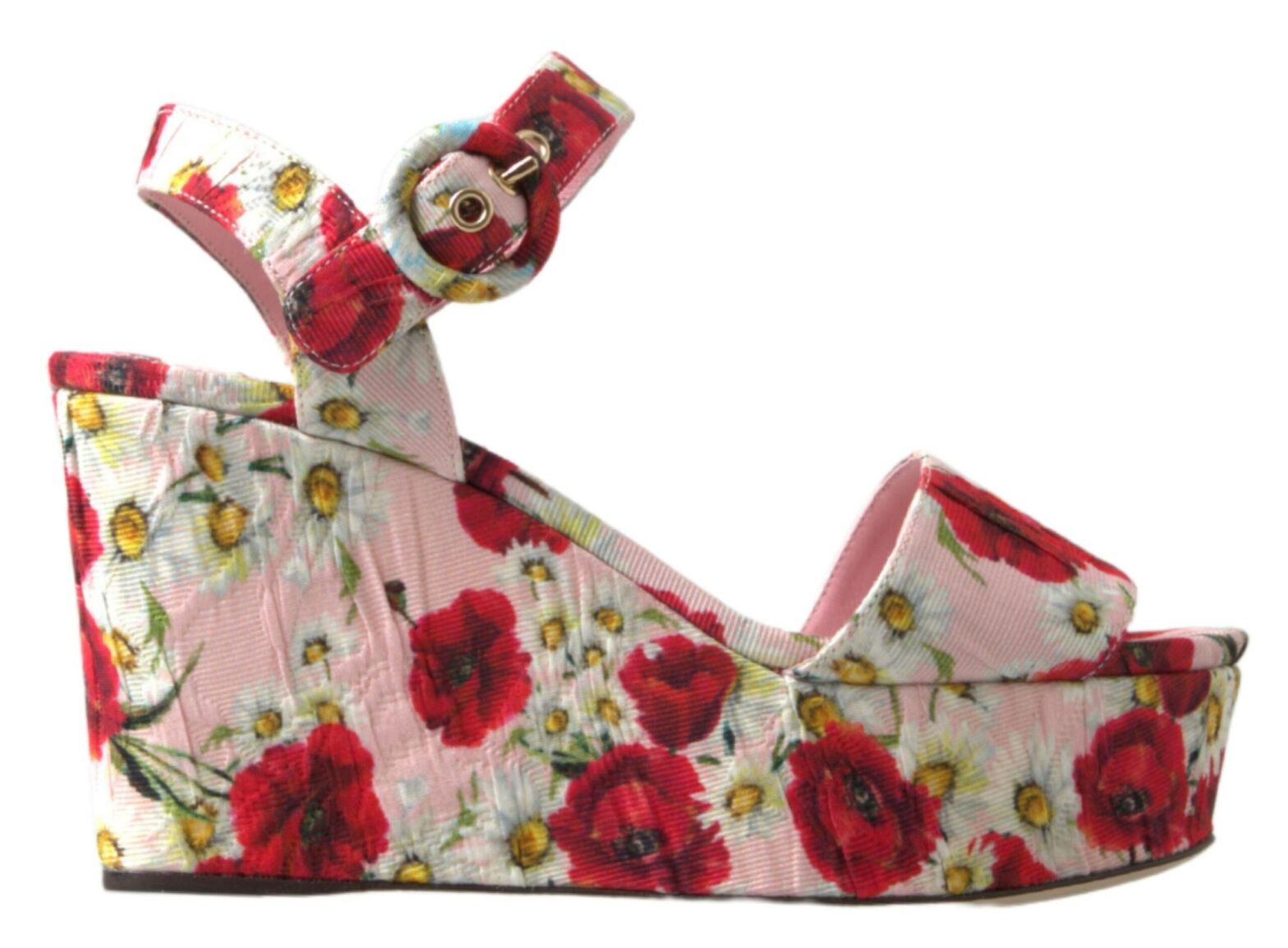 Dolce & Gabbana - Multicolor floral print Wedges Floral Ankle Strap Sandals