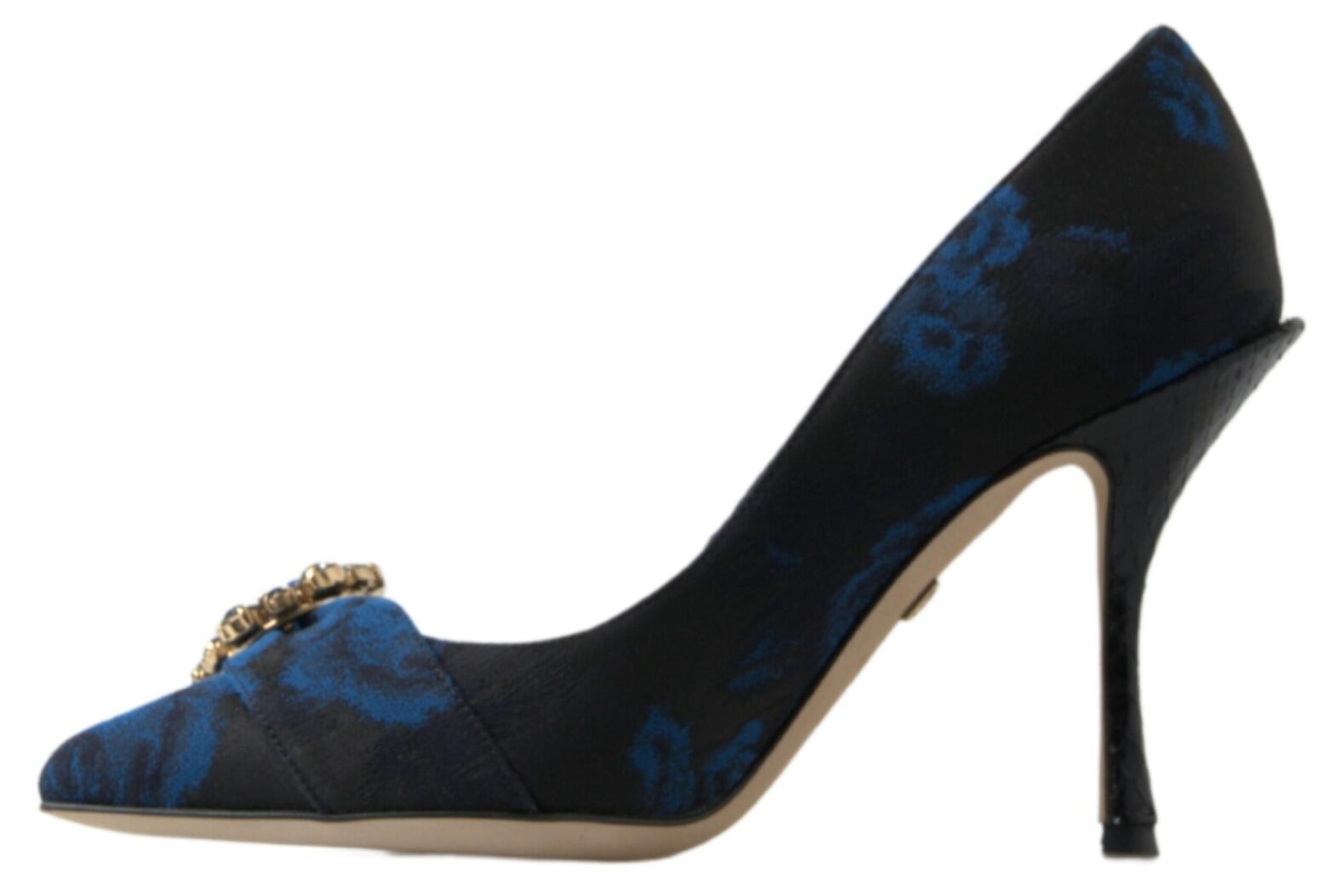 Dolce & Gabbana - Blue Floral Ayers Crystal Pumps Shoes