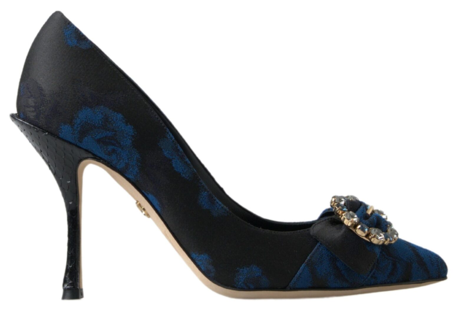 Dolce & Gabbana - Blue Floral Ayers Crystal Pumps Shoes