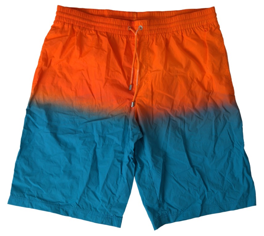 Dolce & Gabbana - Orange Blue Gradient Beachwear Swimwear Shorts