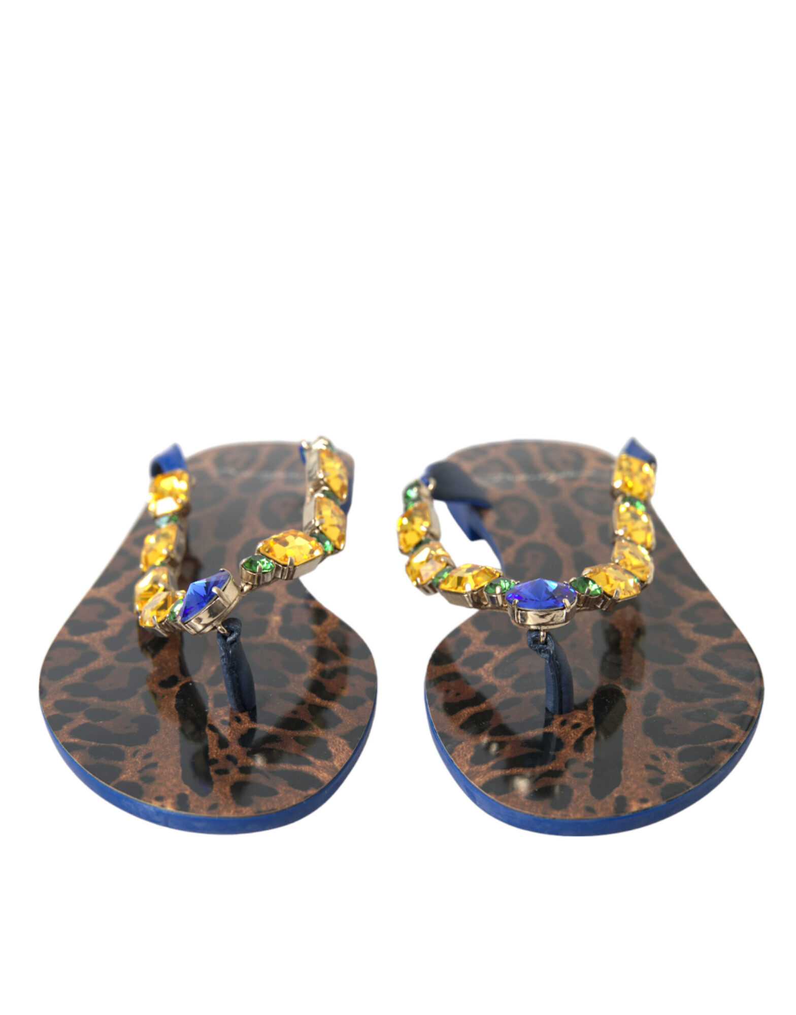 Dolce & Gabbana - Blue Crystals Flats Sandals Beachwear Shoes