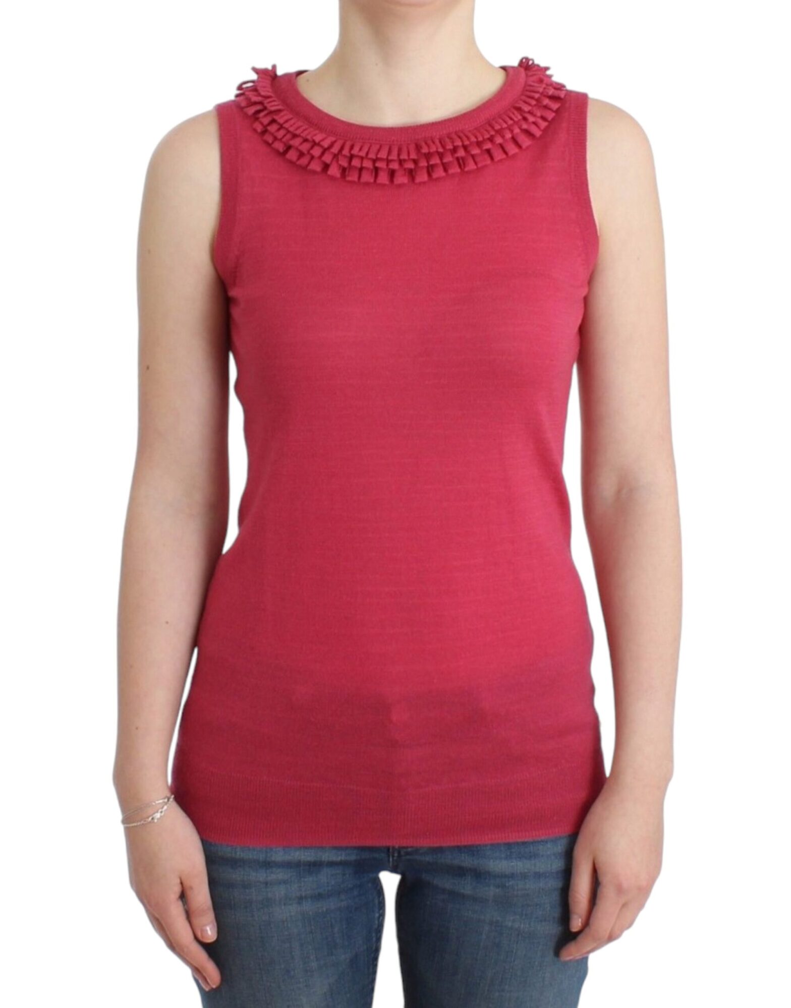 John Galliano - Pink wool knit top