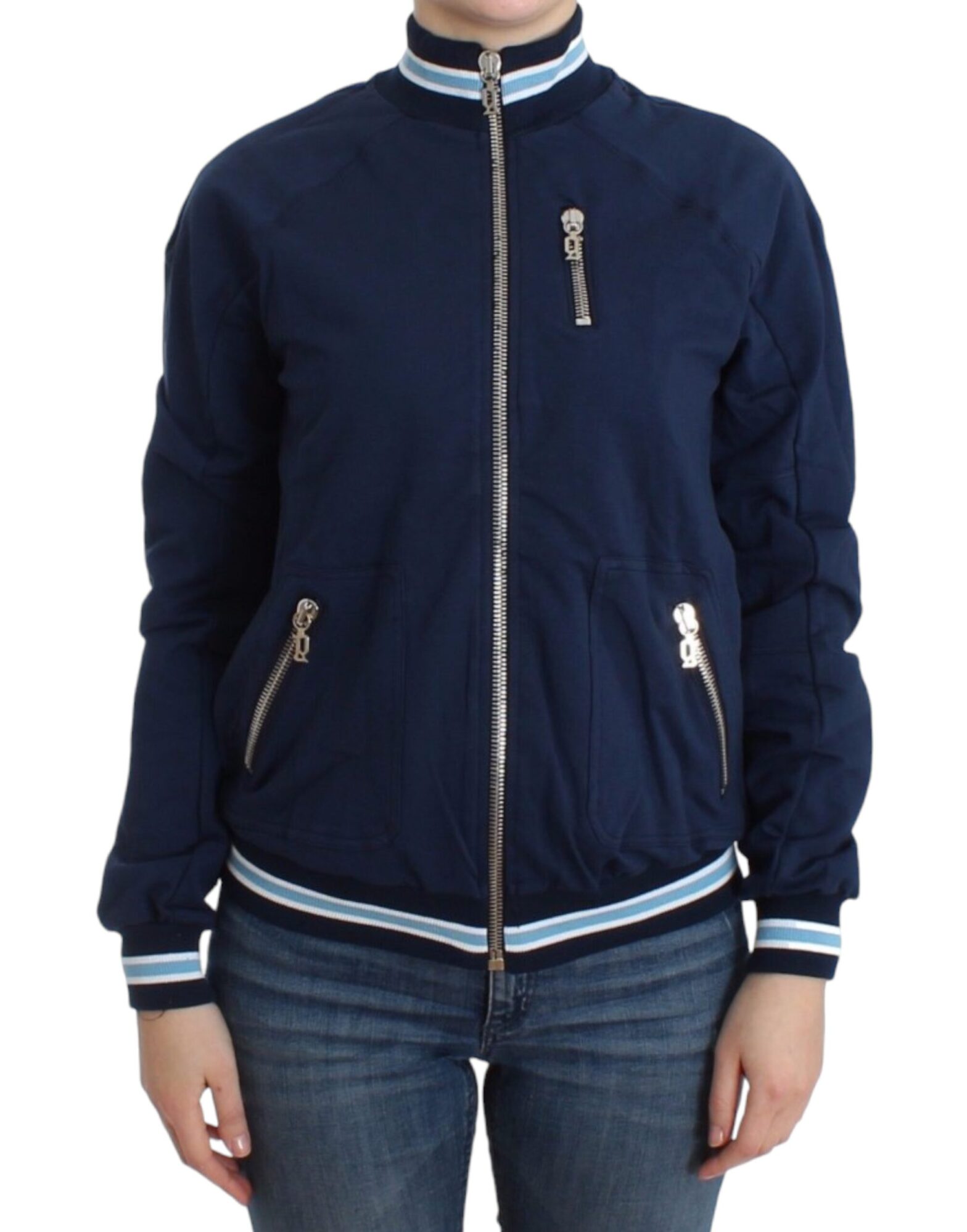 John Galliano - Blue zip cotton cardigan