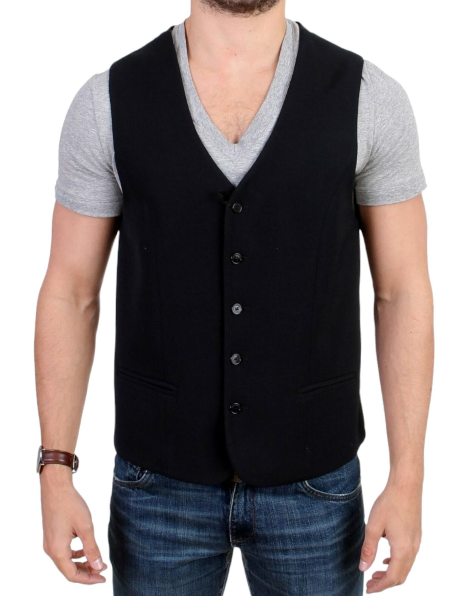 Costume National - Black wool blend casual vest