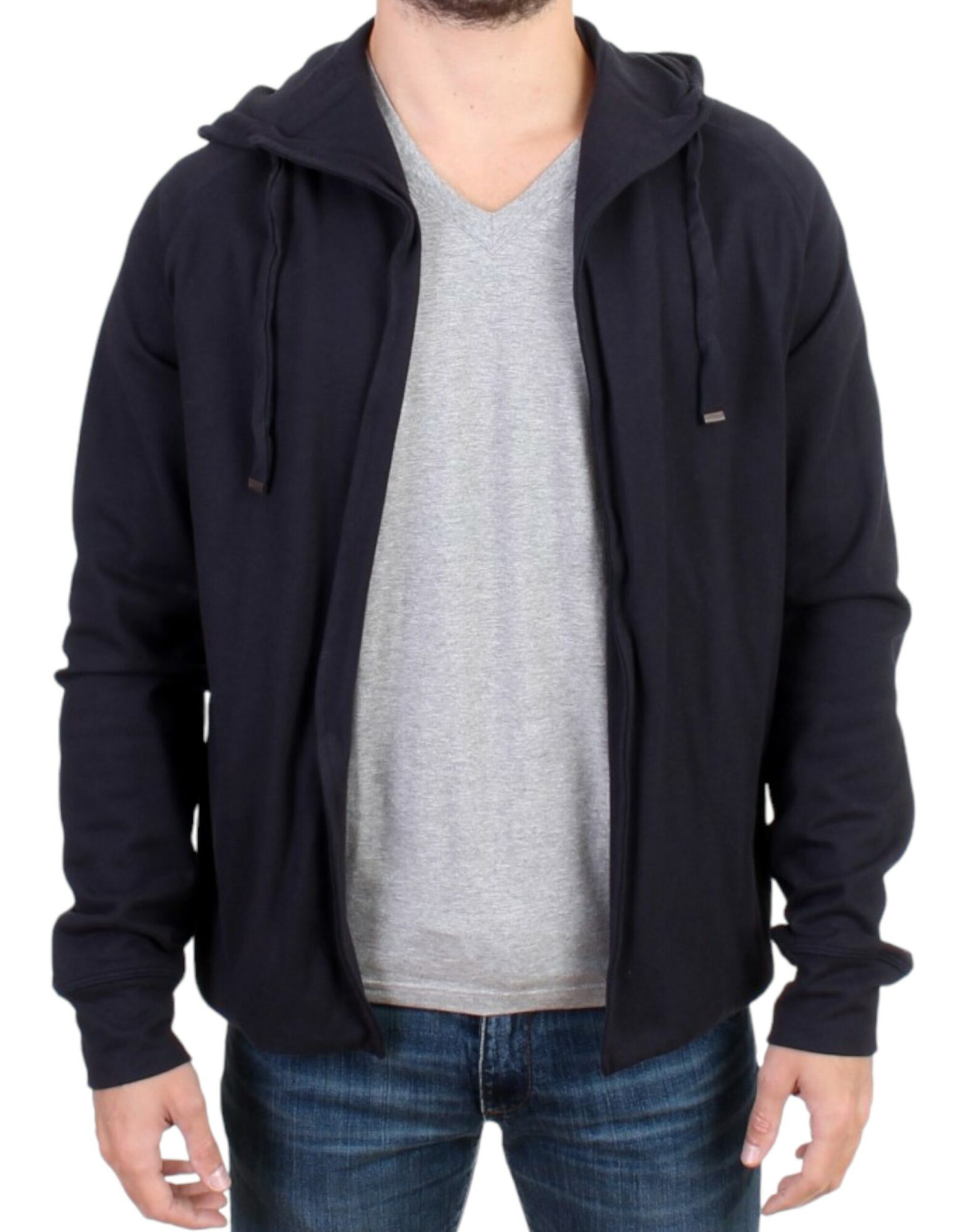 Costume National - Blue hooded cotton sweater