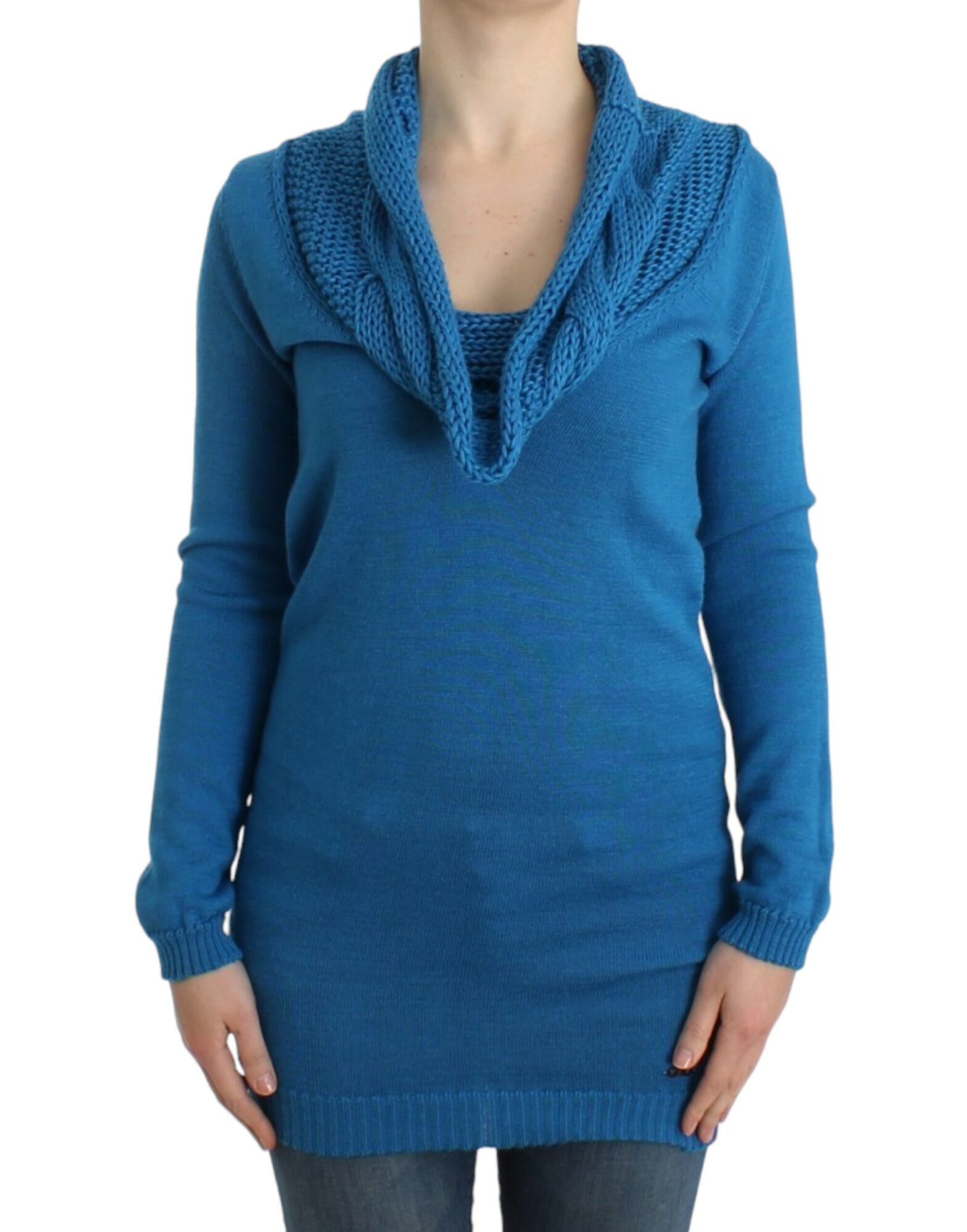 Costume National - Blue knitted scoopneck sweater