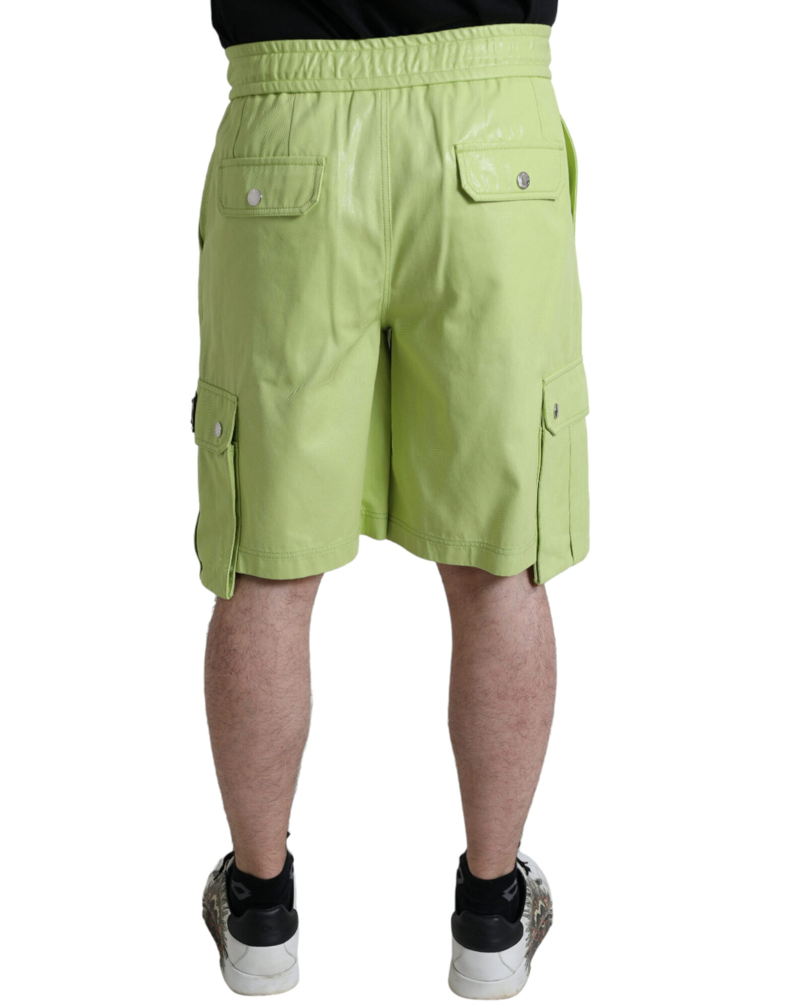 Dolce & Gabbana - Light Green Cotton Men Cargo Bermuda Shorts