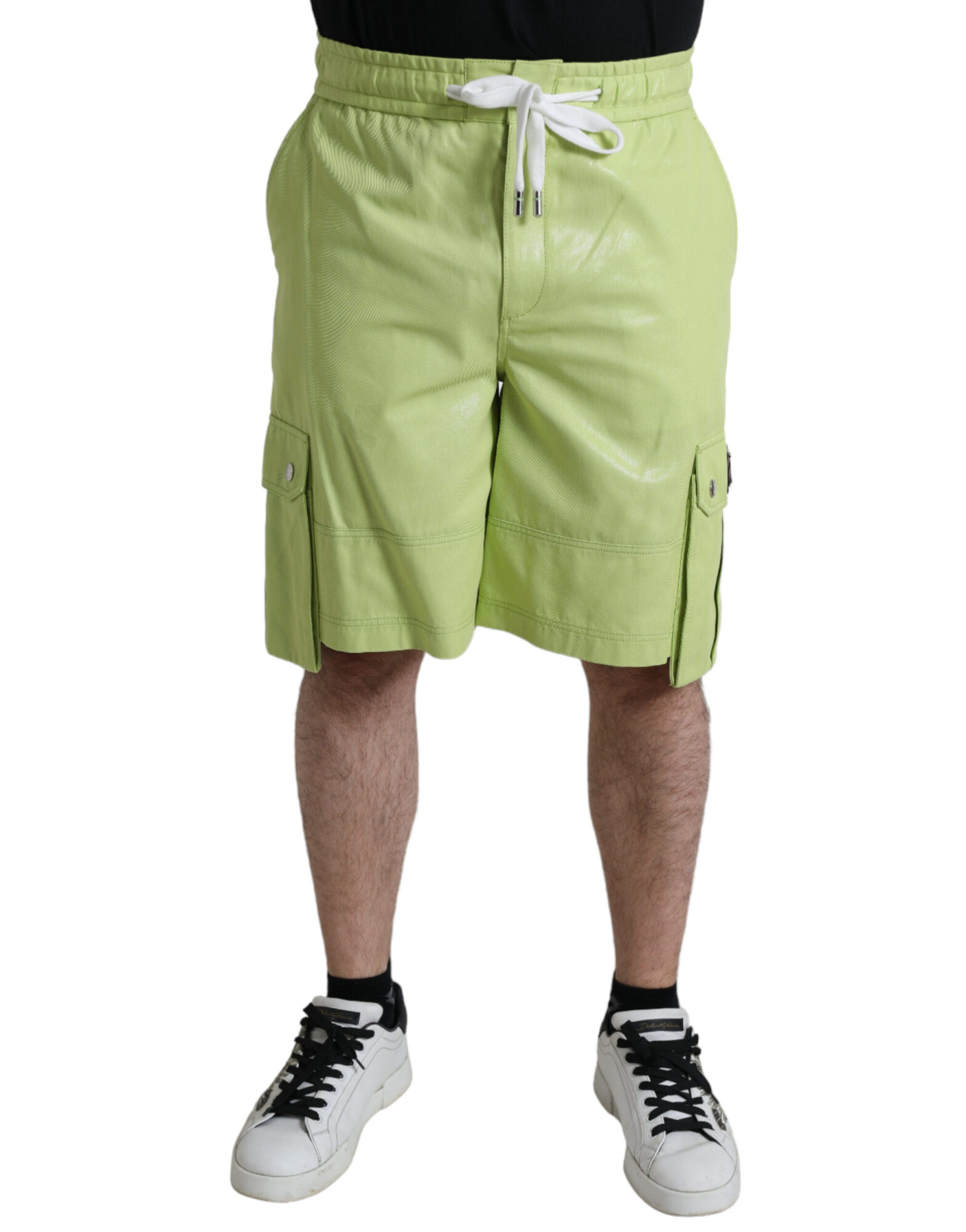 Dolce & Gabbana - Light Green Cotton Men Cargo Bermuda Shorts