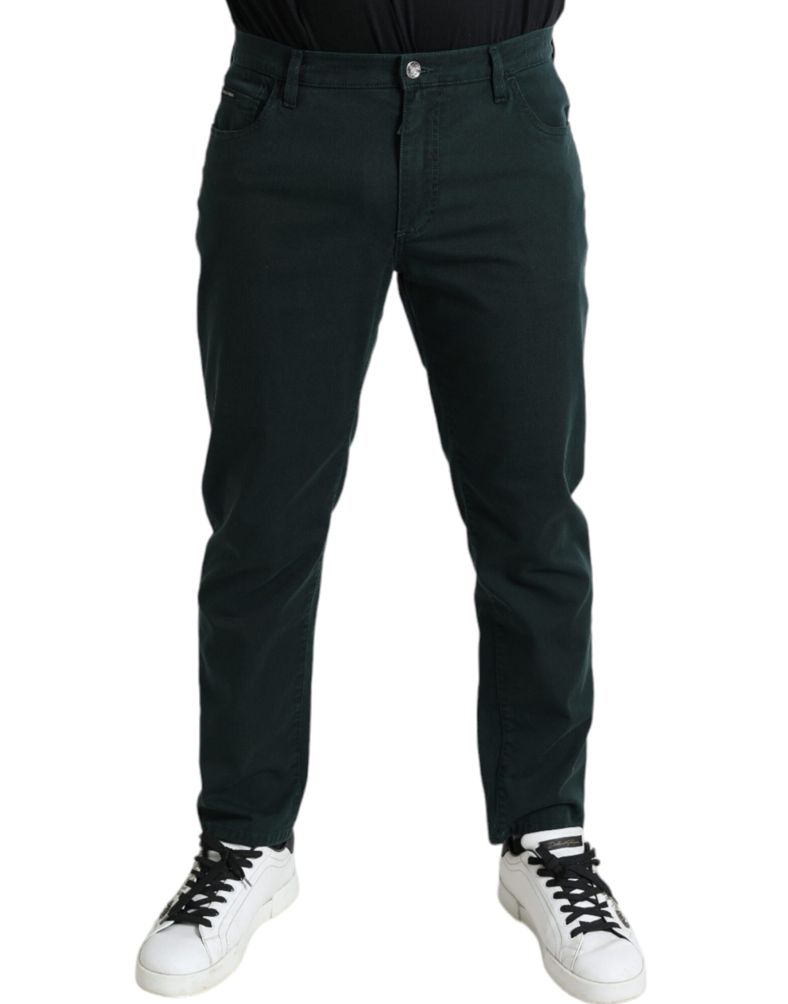 Dolce & Gabbana - Green Cotton Stretch Skinny Men Denim Jeans
