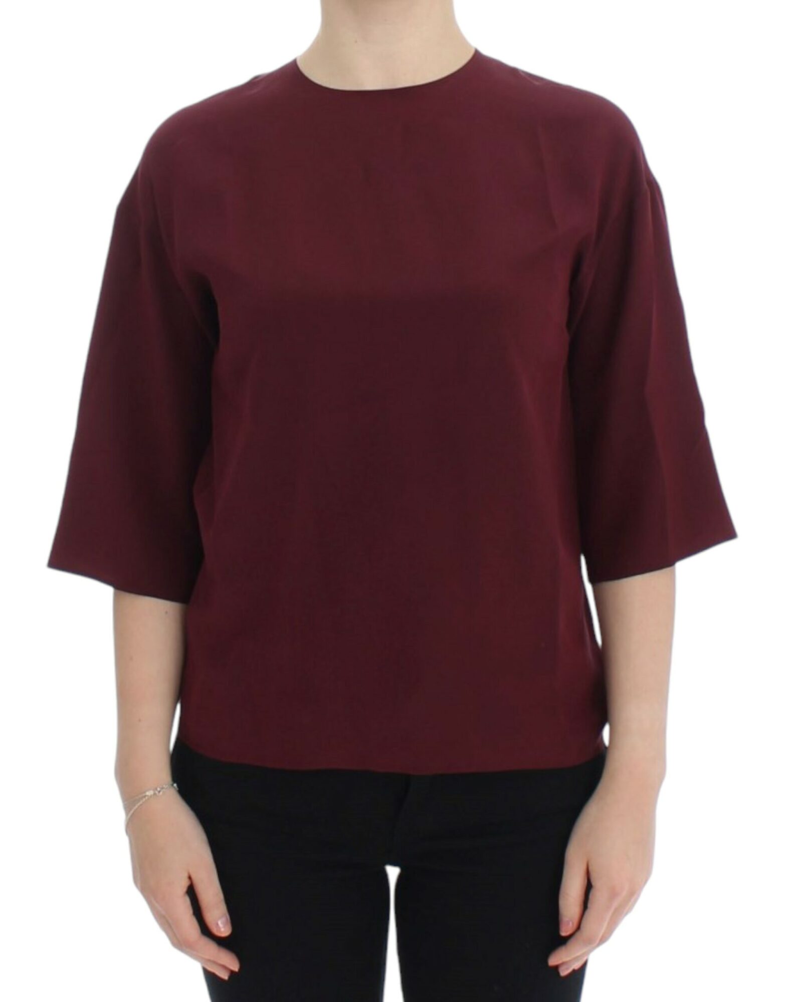 Dolce & Gabbana - Red 3/4 sleeve silk blouse