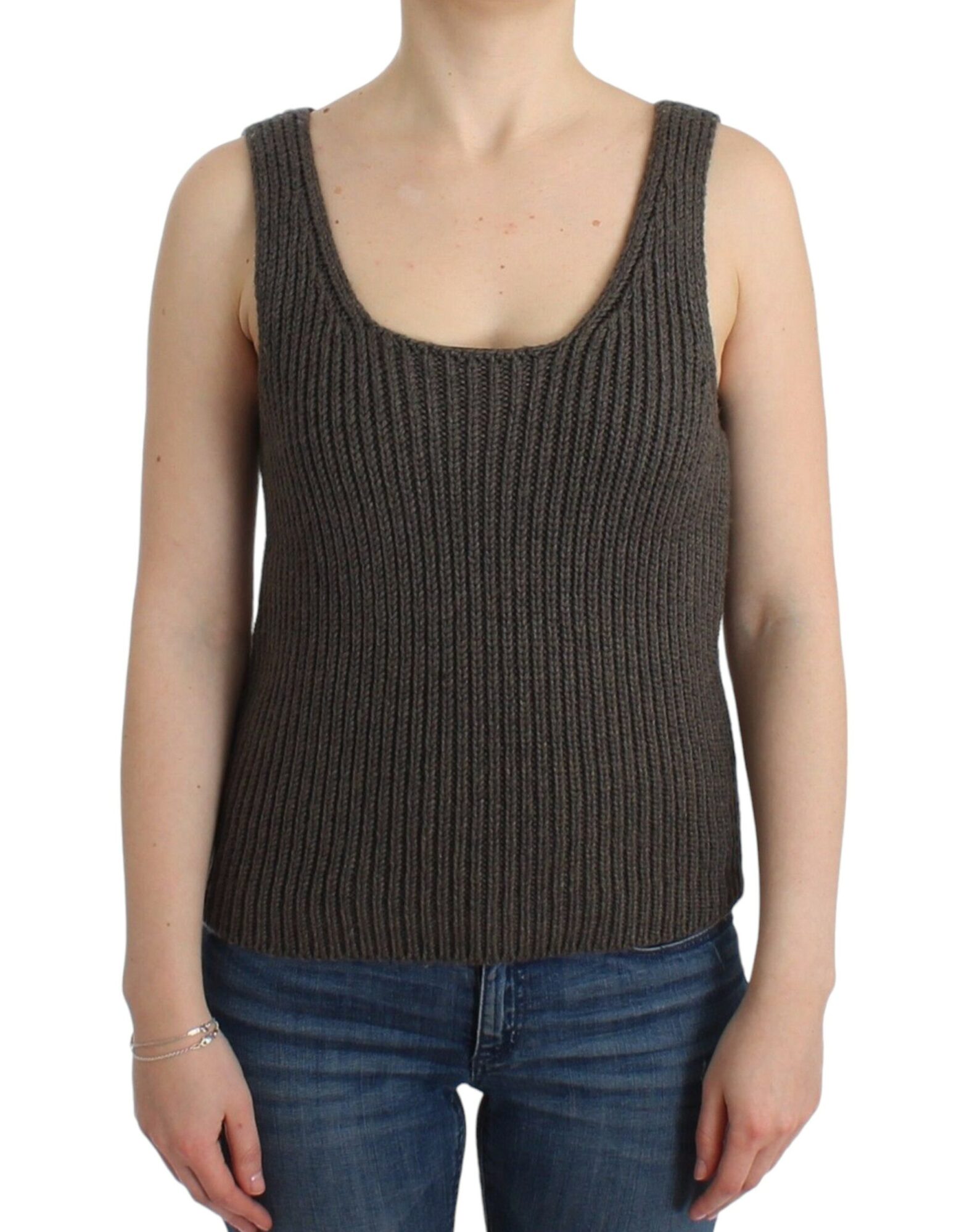 Ermanno Scervino - Gray Knit Top Knitted Sweater Merino Wool