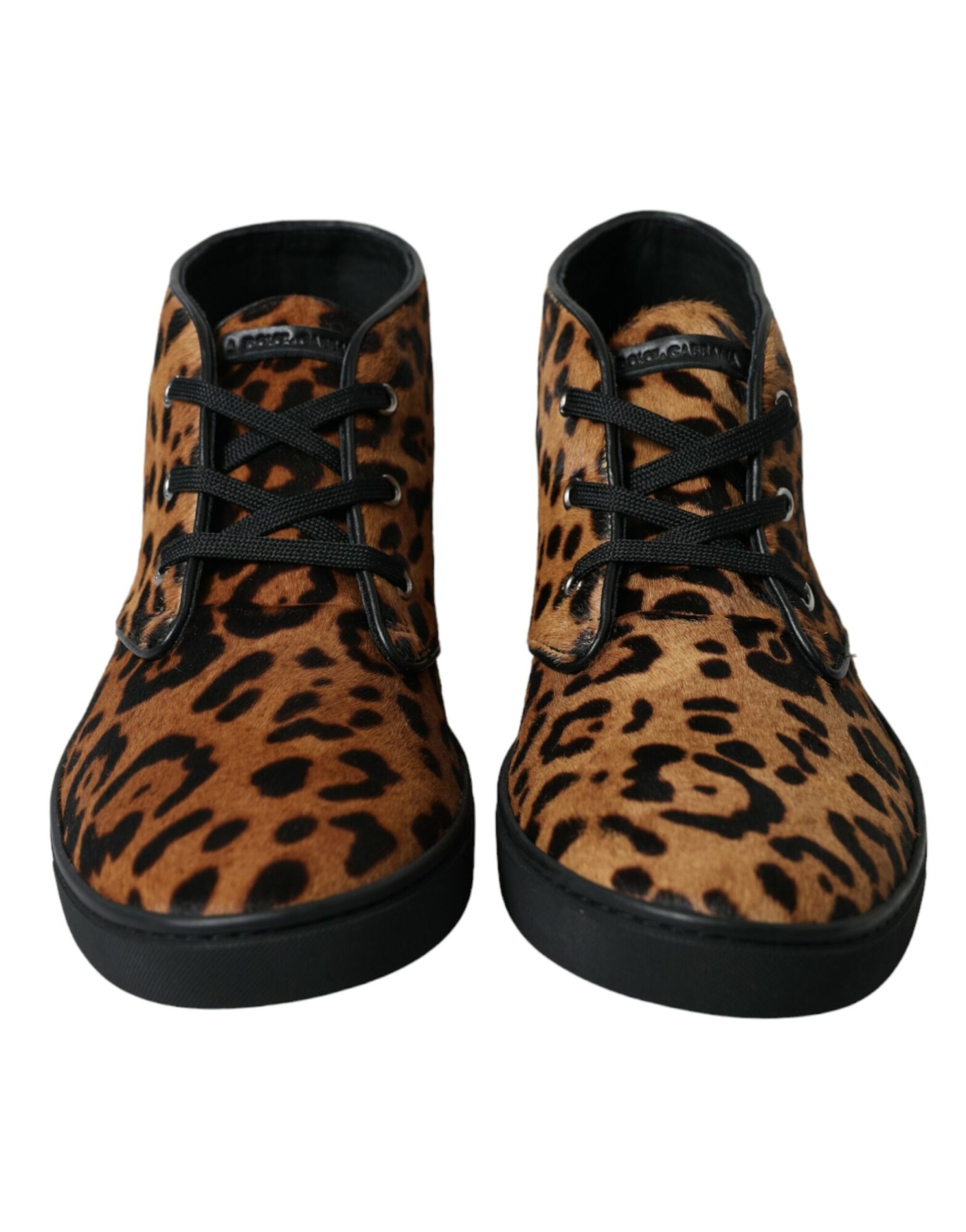 Dolce & Gabbana - Brown Leopard Pony Hair Leather Sneakers Shoes