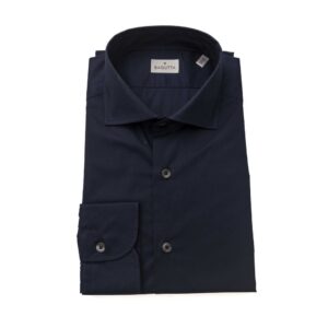 Blue Cotton Men Slim Shirt