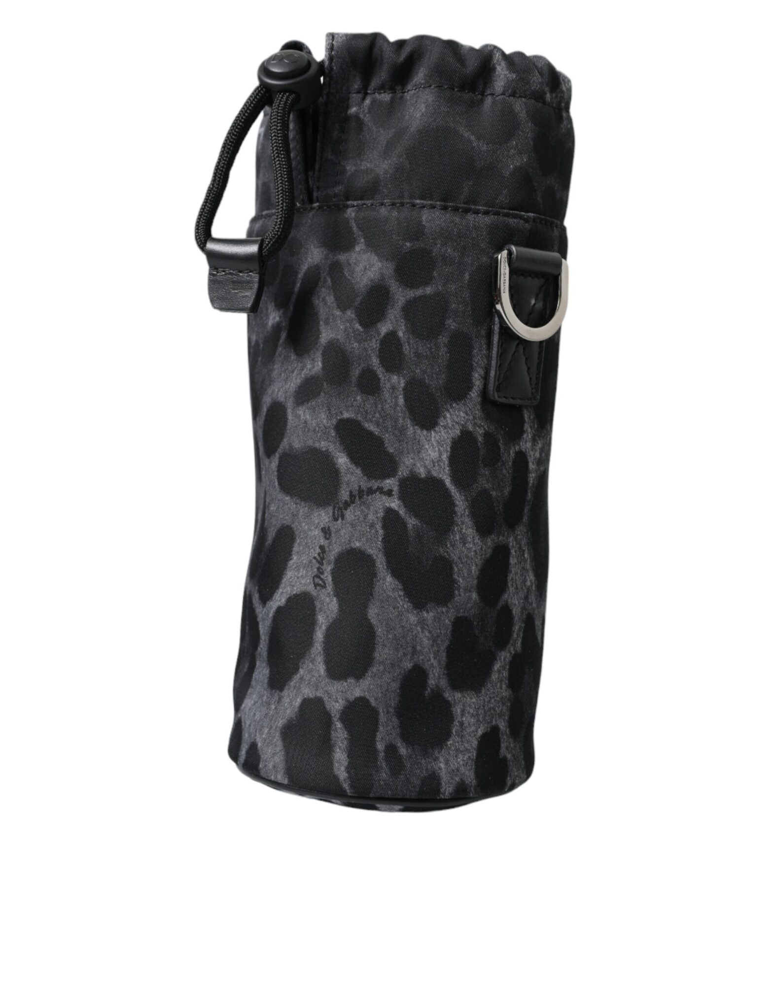 Dolce & Gabbana - Black Leopard Round Slim Tote Bottle Cage Bag