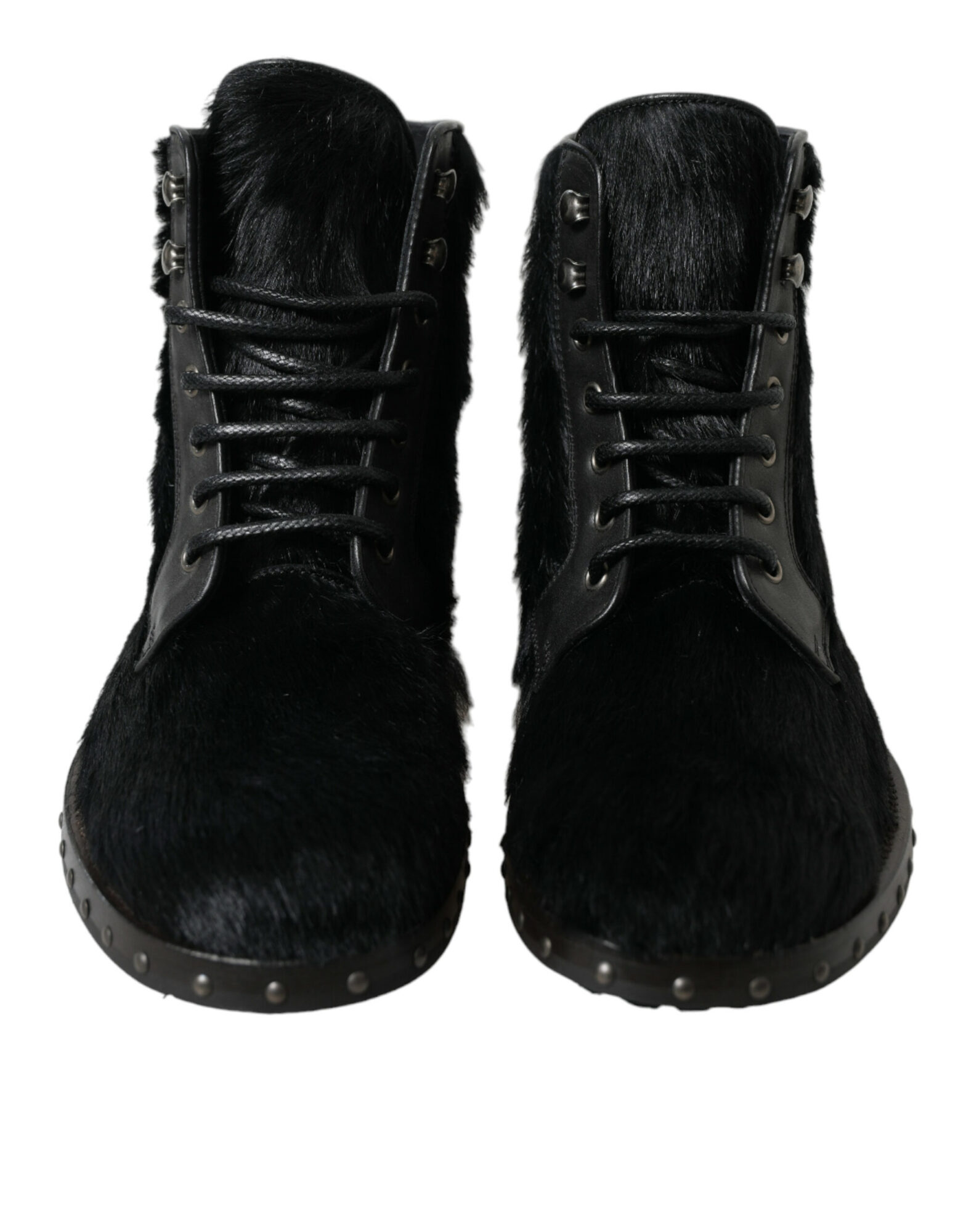 Dolce & Gabbana - Black Pony Style Leather Mid Calf Boots Shoes