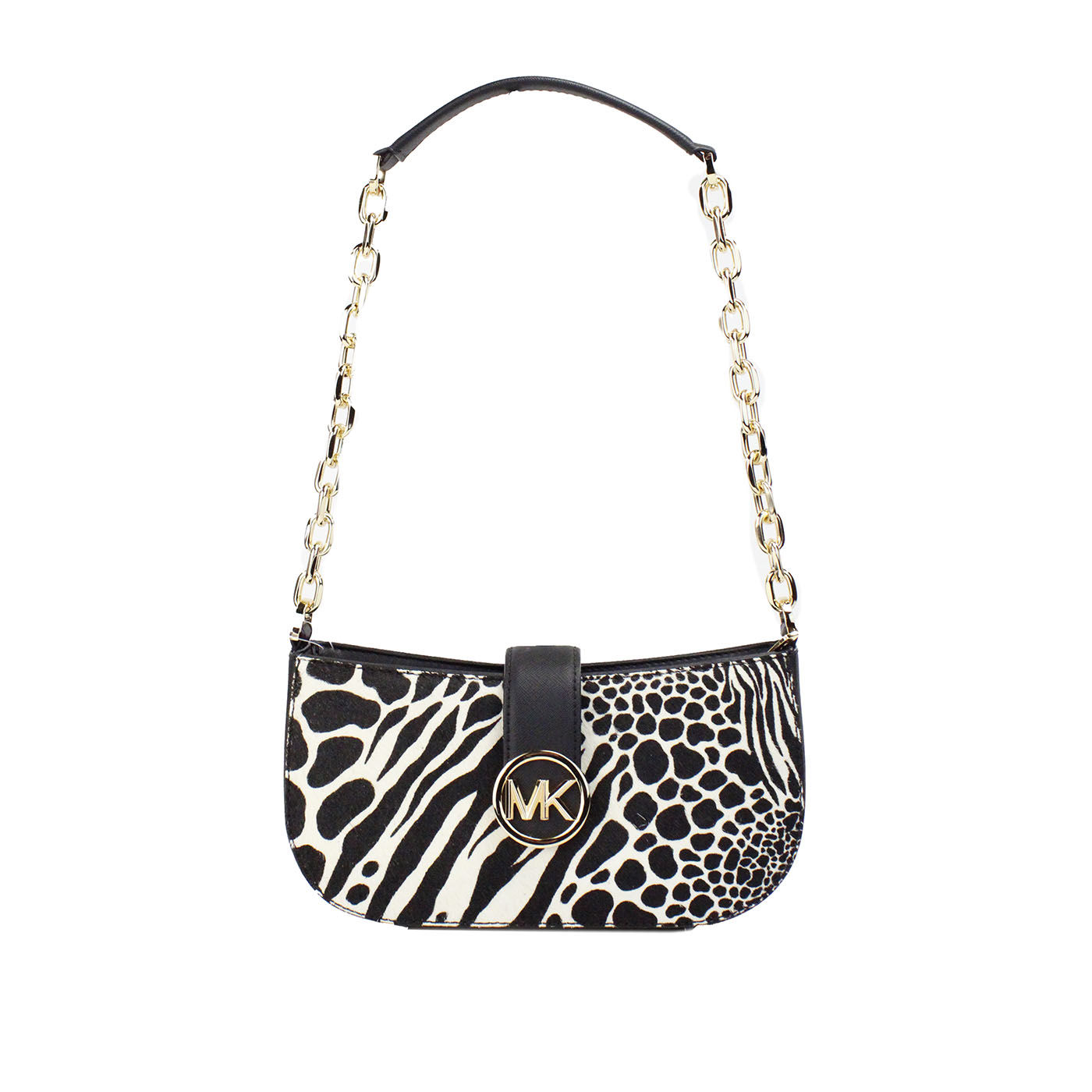 Michael Kors - Carmen Small Black Haircalf Pouchette Shoulder Crossbody Bag