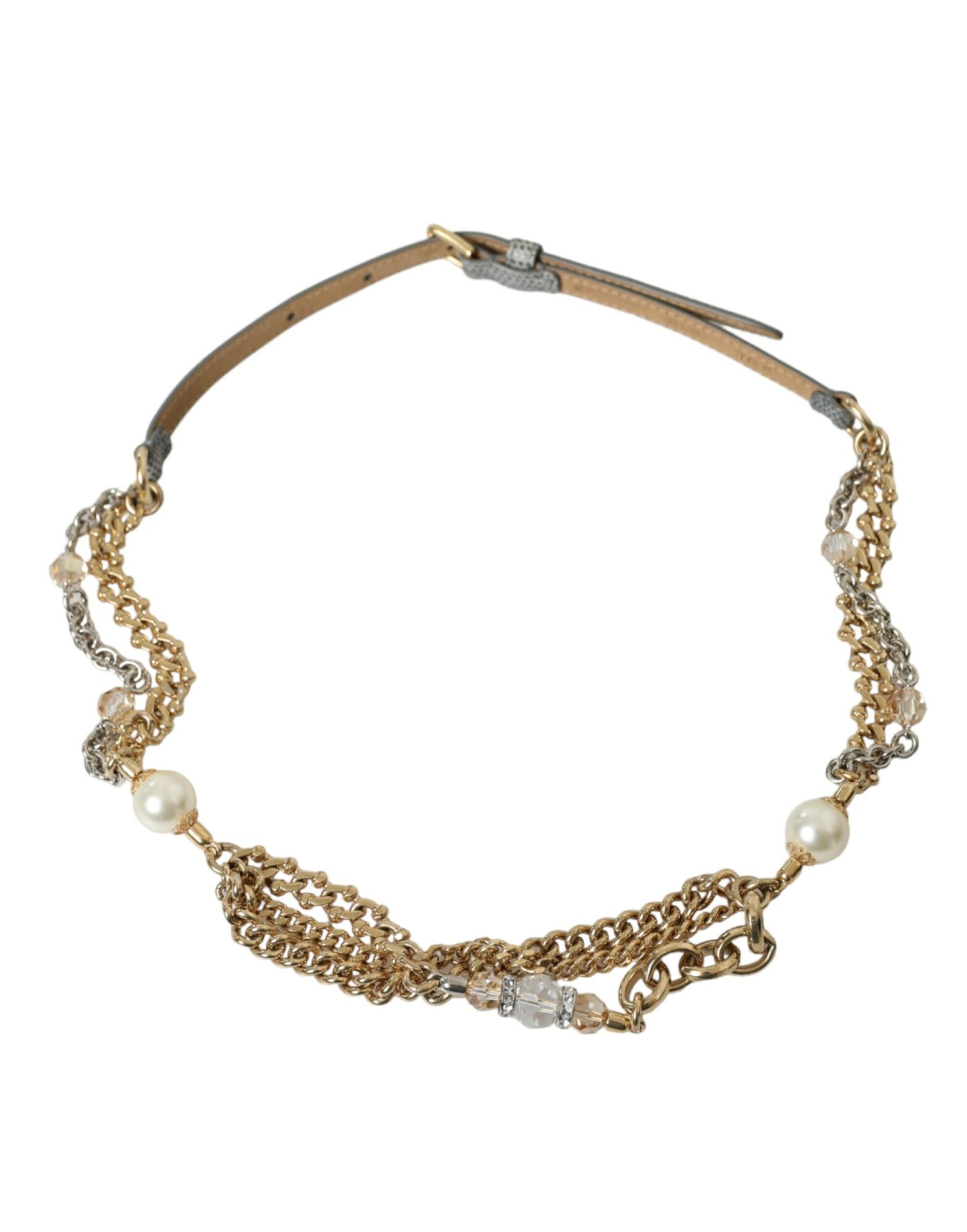 Dolce & Gabbana - Blue Braided Gold Brass Chain Waist Belt